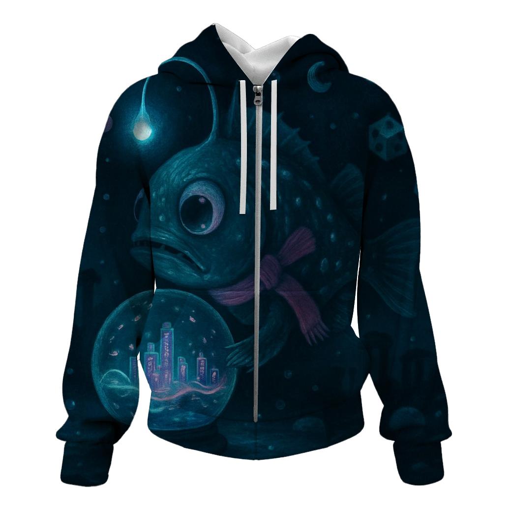 Lanternfish In A Snow Globe City designer hoodies