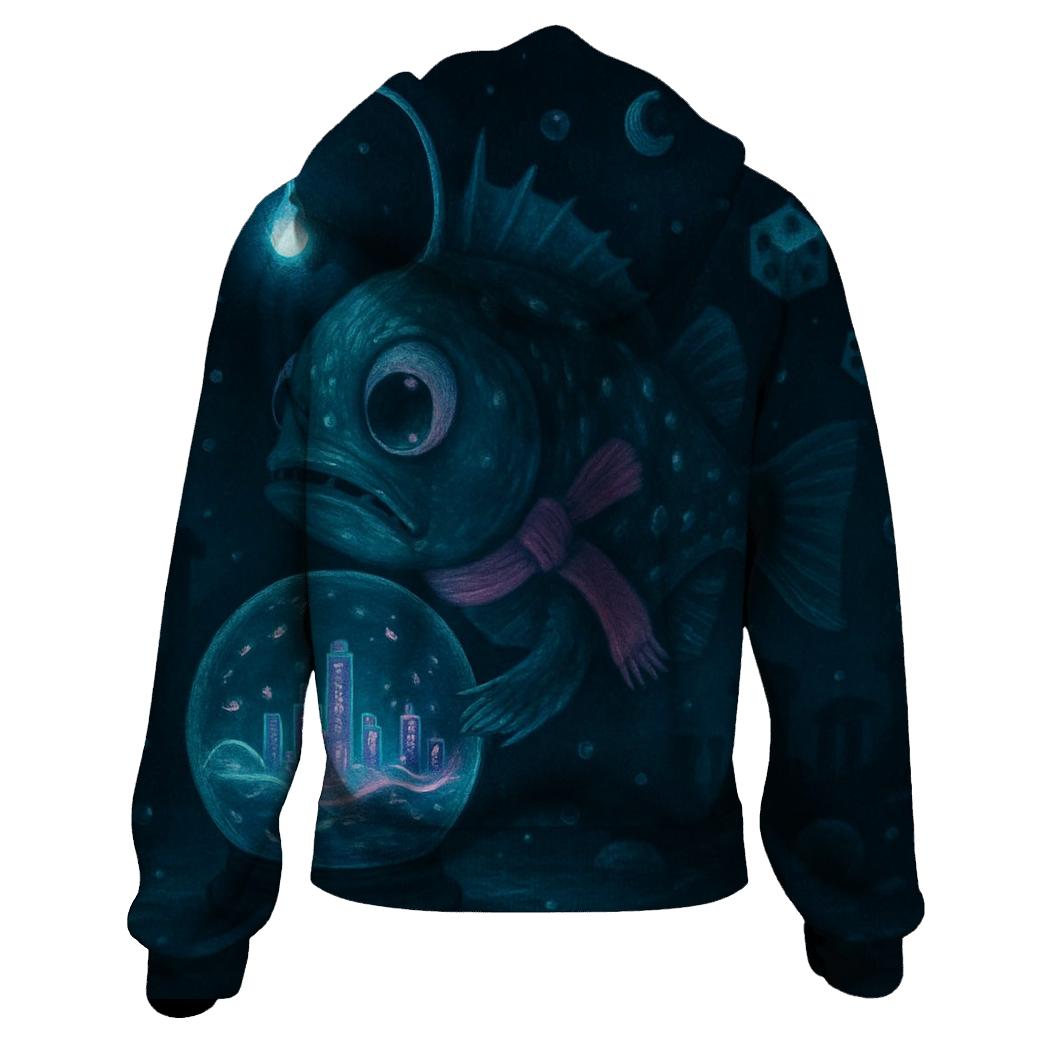 Lanternfish In A Snow Globe City designer hoodies