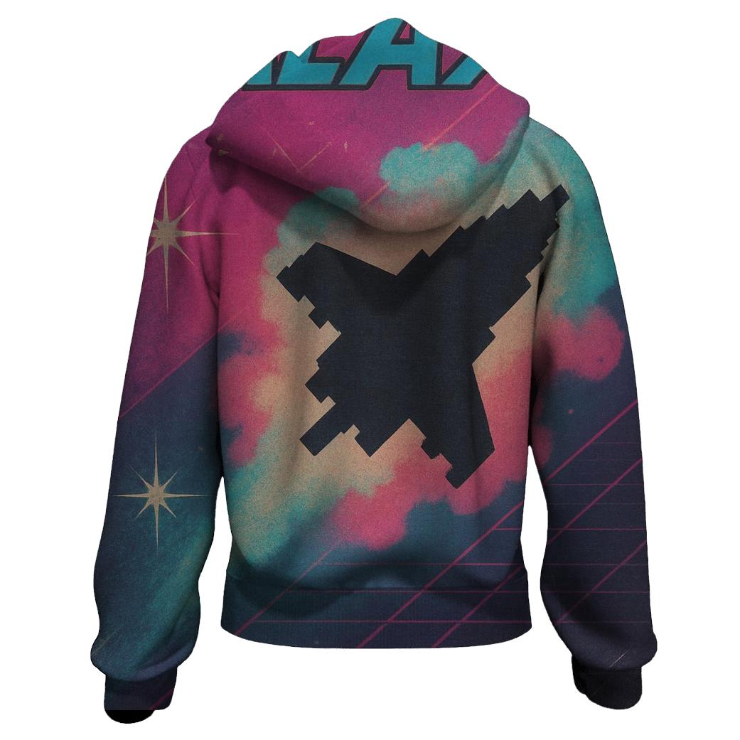 Retro Arcade Nebula Cabinet Art embroidered hoodies
