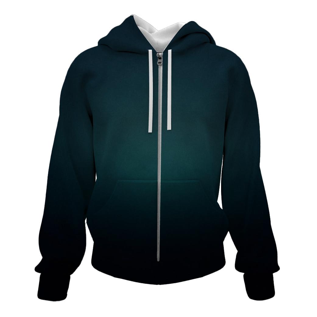 Obsidian Teal Depth Fade lightweight hoodies