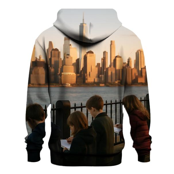 Golden Hour From Brooklyn Heights Promenade With School Group premium hoodies