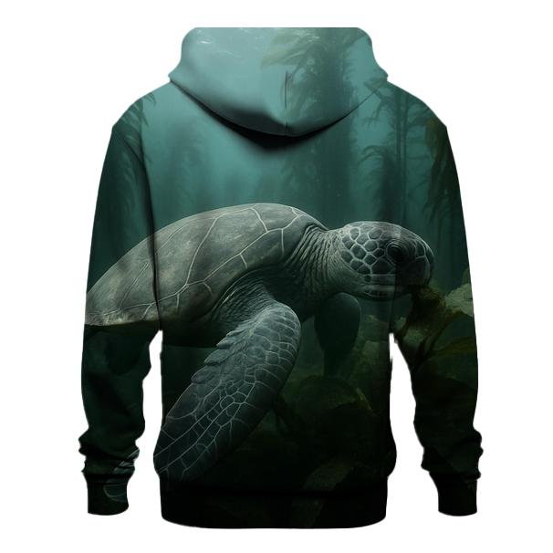Kelp Forest Glide Green Sea Turtle zip-up hoodies