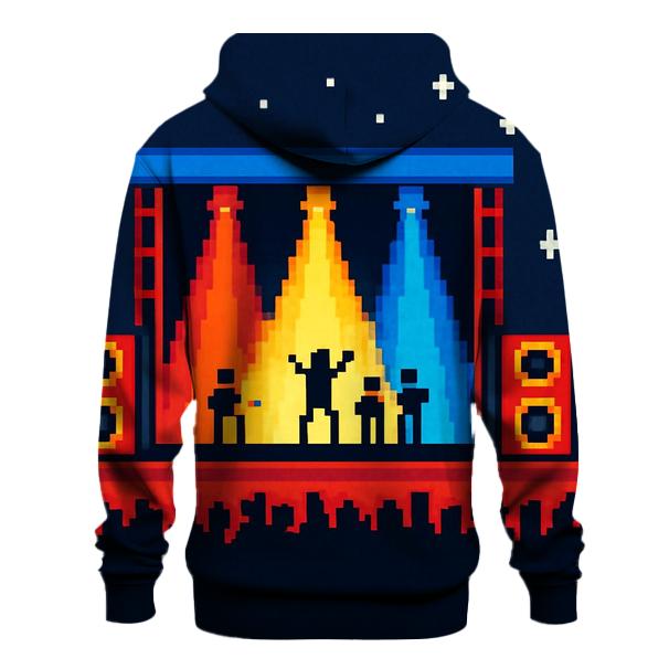 Pixel Pop Stage Panorama graphic hoodies