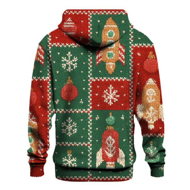 Gingerbread Rocket Parade Grid Design hoodie styles