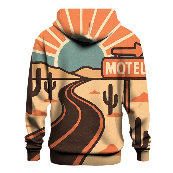 Desert Road Trip Sunburst Map embroidered hoodies