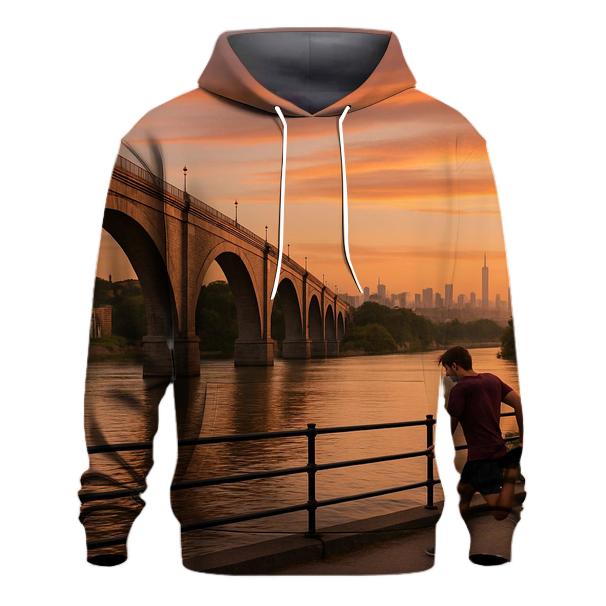 Harlem River Sunset With High Bridge And Distant Midtown hoodies fashion