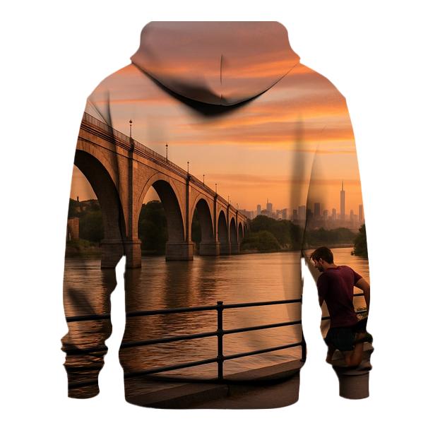 Harlem River Sunset With High Bridge And Distant Midtown hoodies fashion