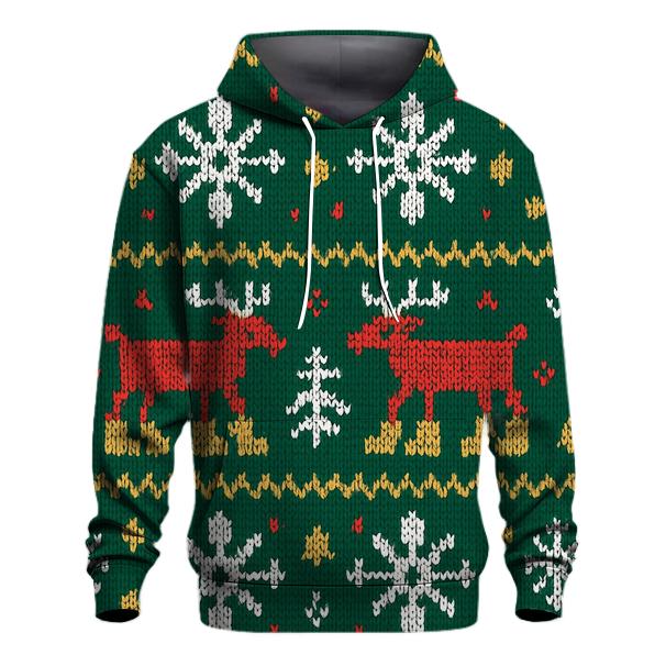 Reindeer Moon Boot Fair Isle Design lightweight hoodies