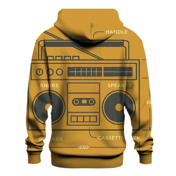 Mustard Boombox Blueprint graphic hoodies
