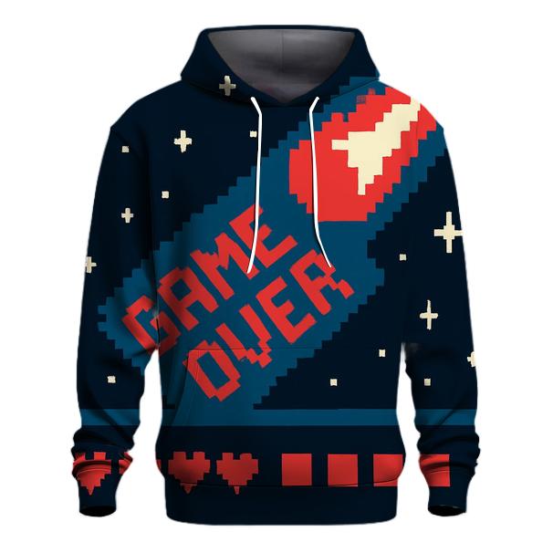Pixel Comet Game Over Sky pullover hoodies