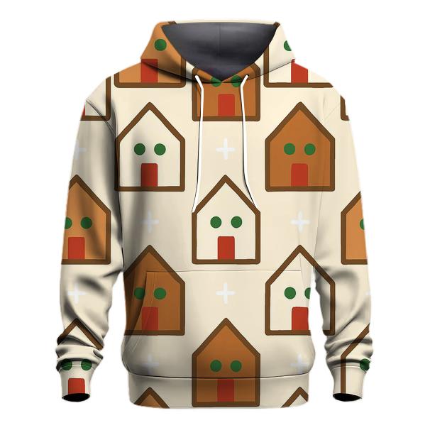 Gingerbread House Block Pattern embroidered hoodies
