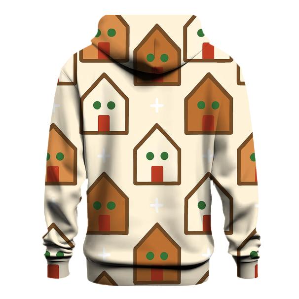 Gingerbread House Block Pattern embroidered hoodies