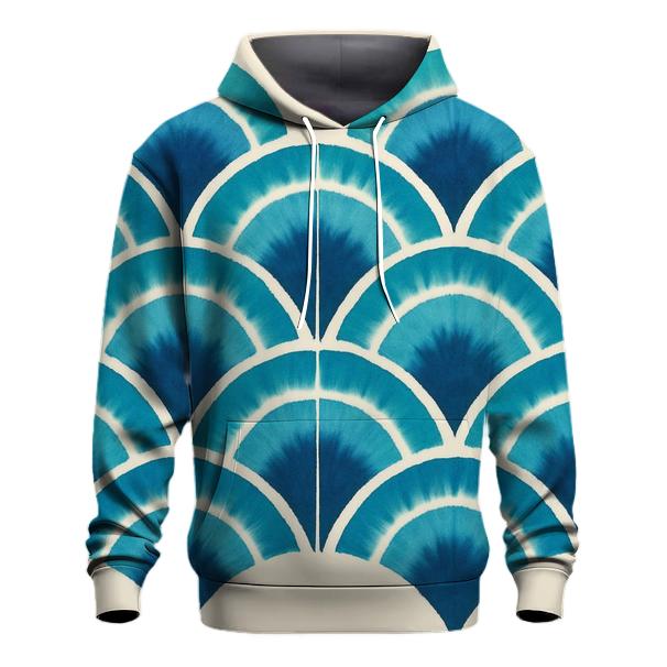 Shibori Fan Fold Nebula Arcs zip-up hoodies