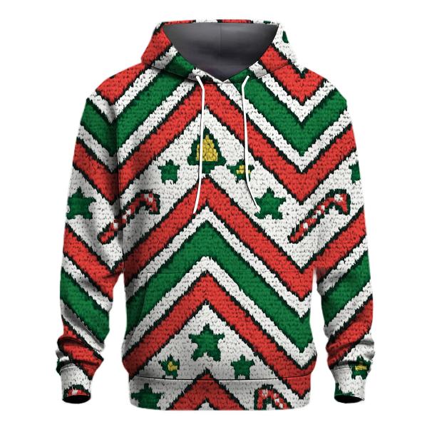 Candy Cane Warp Tunnel Chevron Design designer hoodies
