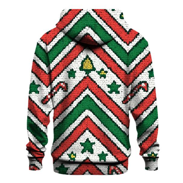 Candy Cane Warp Tunnel Chevron Design designer hoodies