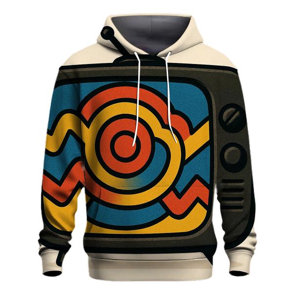 Retro TV Signal Bloom pullover hoodies