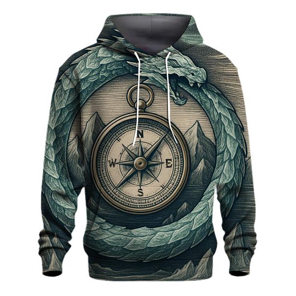 Glacial Ouroboros With Polar Compass zip-up hoodies