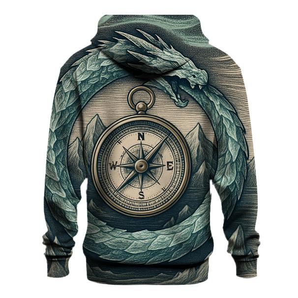 Glacial Ouroboros With Polar Compass zip-up hoodies