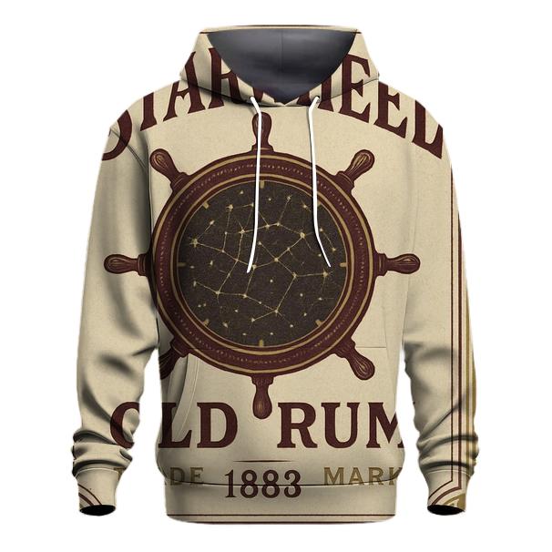 Vintage Maritime Constellation Label lightweight hoodies