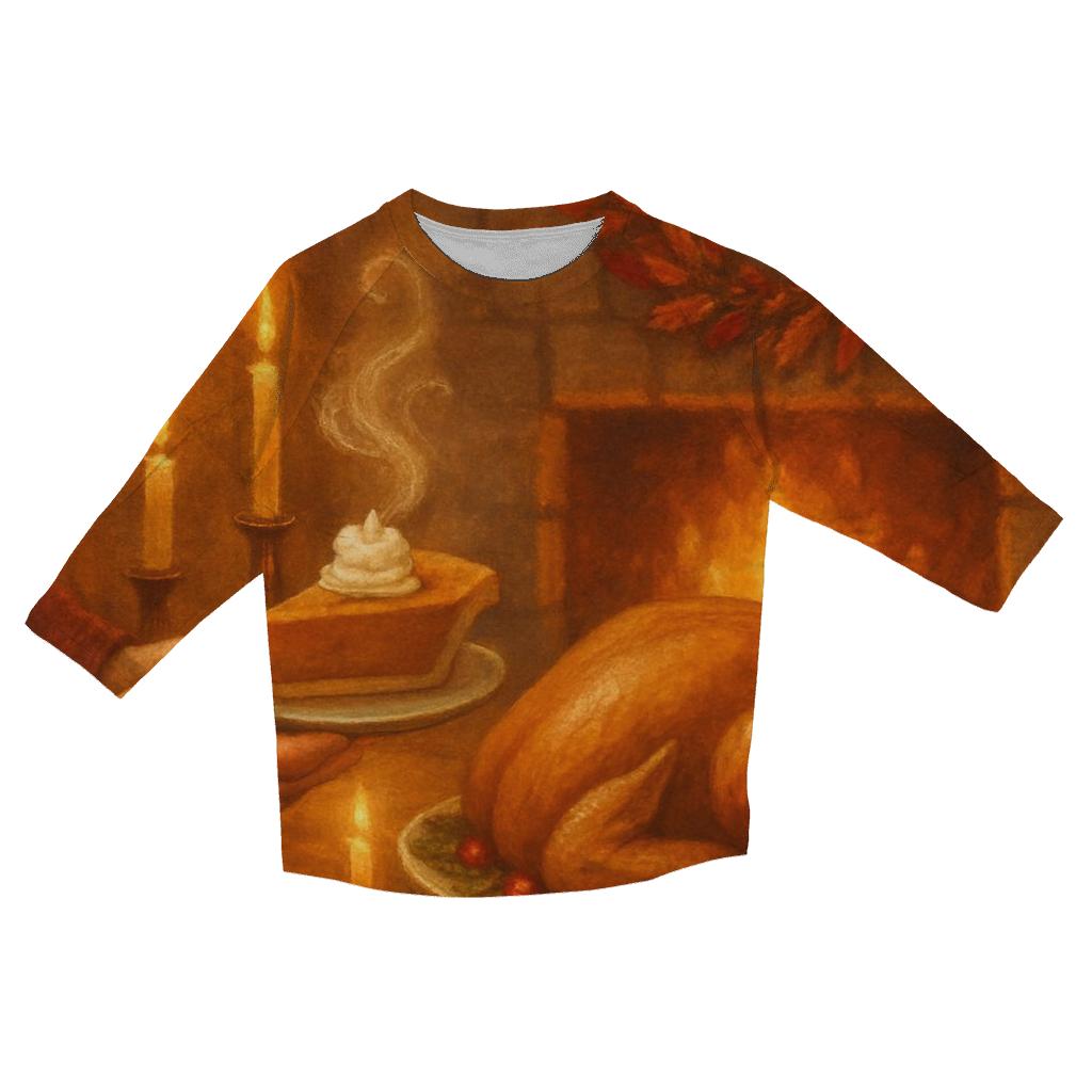 Candlelit Gratitude Hearth casual three quarter sleeve shirts