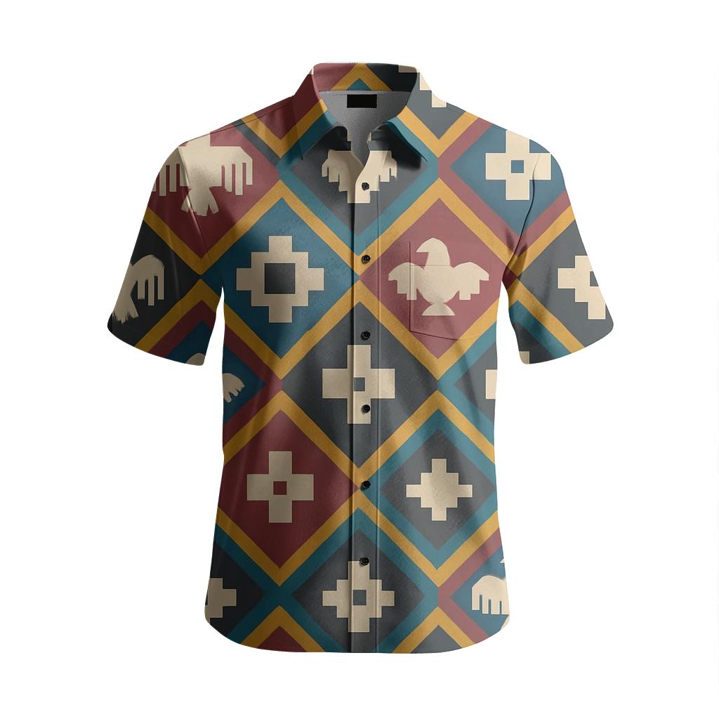 Andean Kilim Step Diamonds With Condor Glyphs custom embroidered shirts
