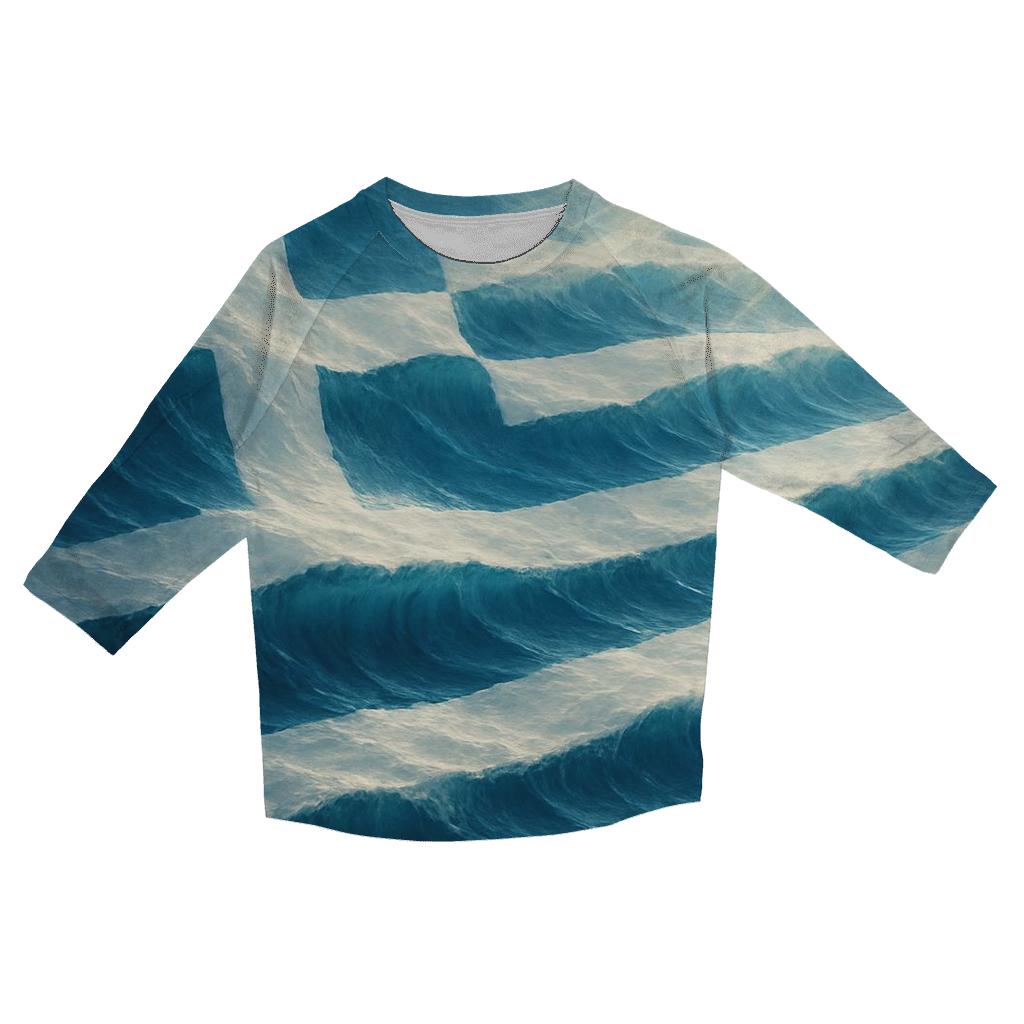 Ocean Fold Greece trendy 3/4 sleeve tops