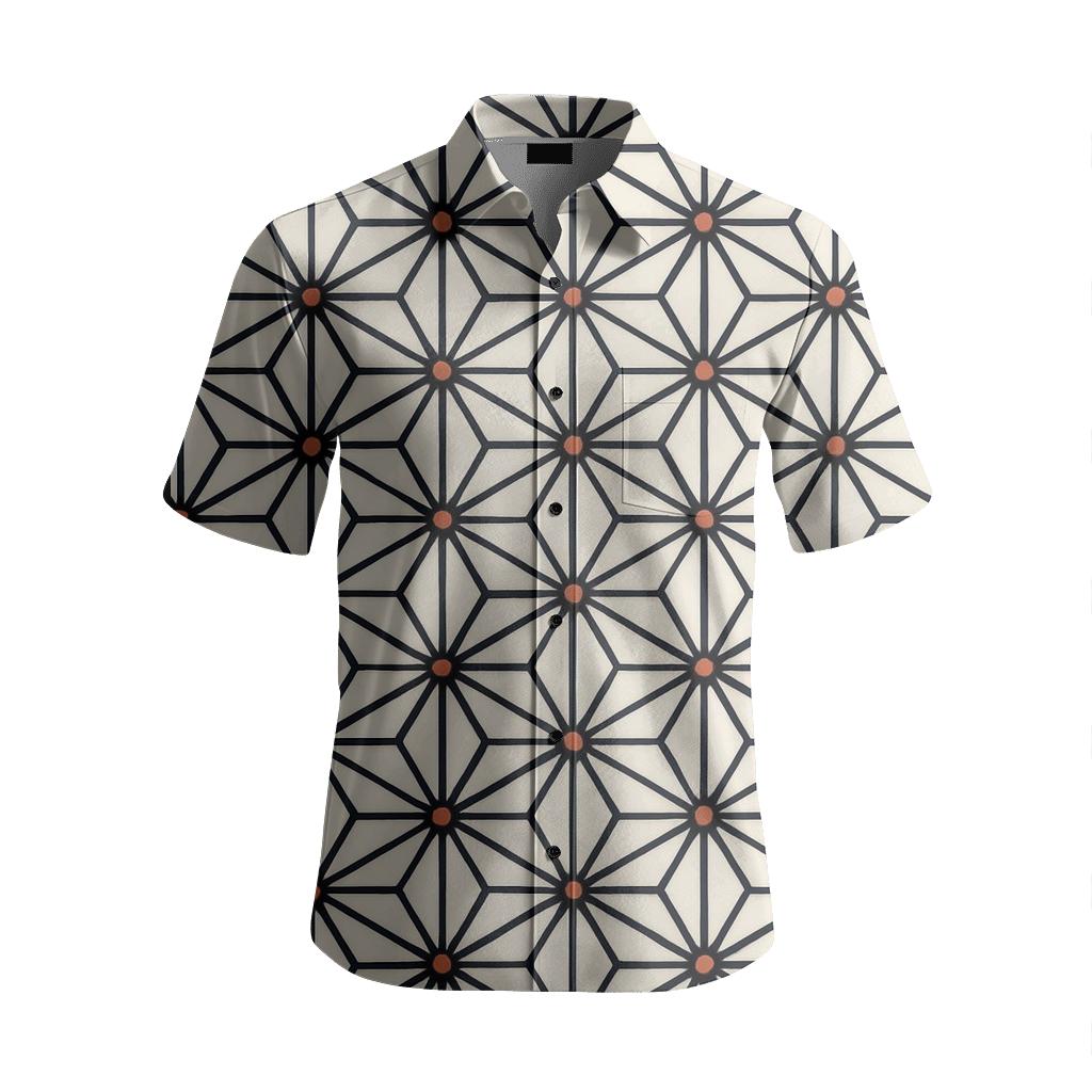 Japanese Asanoha Star Hemp Leaves With Nebula Dots stylish threadwork shirts