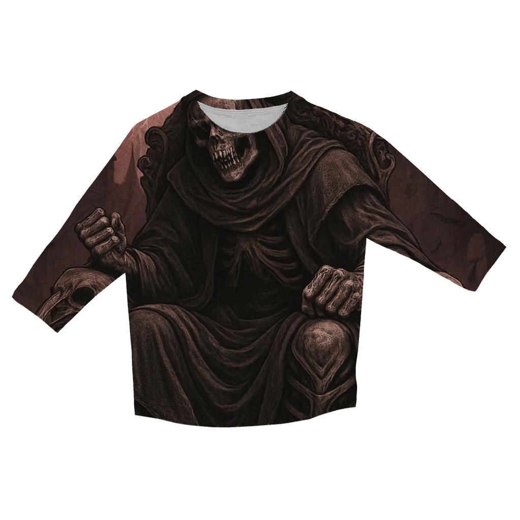 Raven Throne Of The Bone King designer 3/4 sleeve blouses