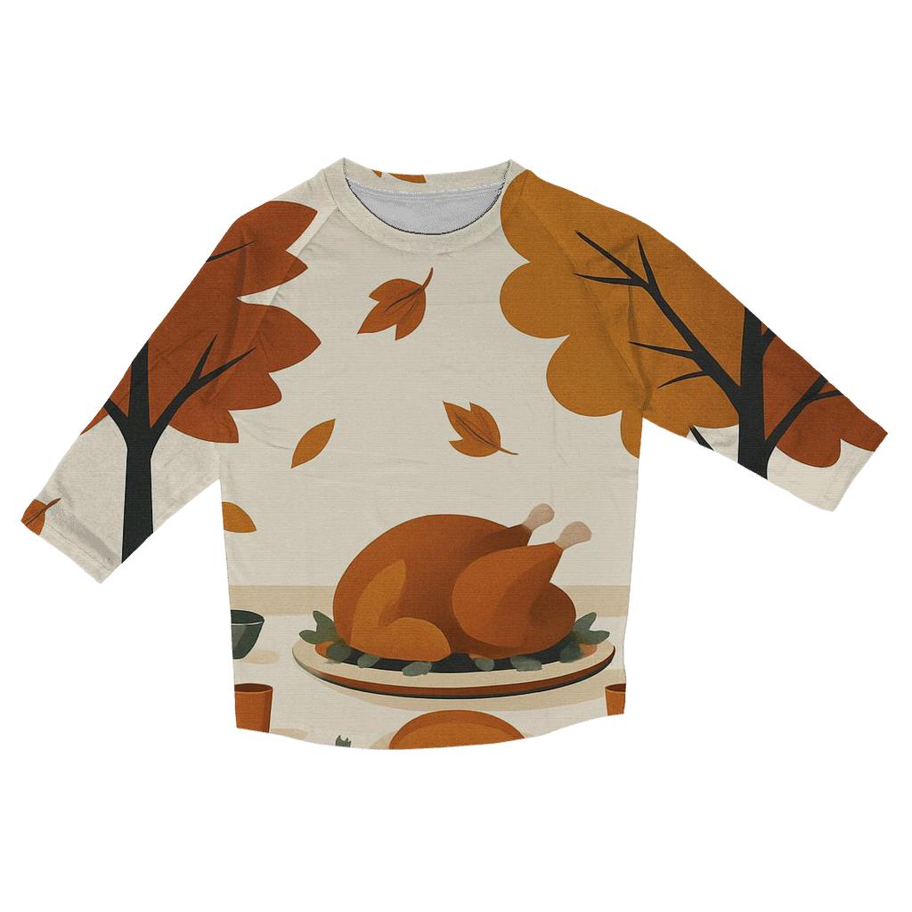 Sunlit Leaves Over The Feast Table cotton quarter sleeve shirts
