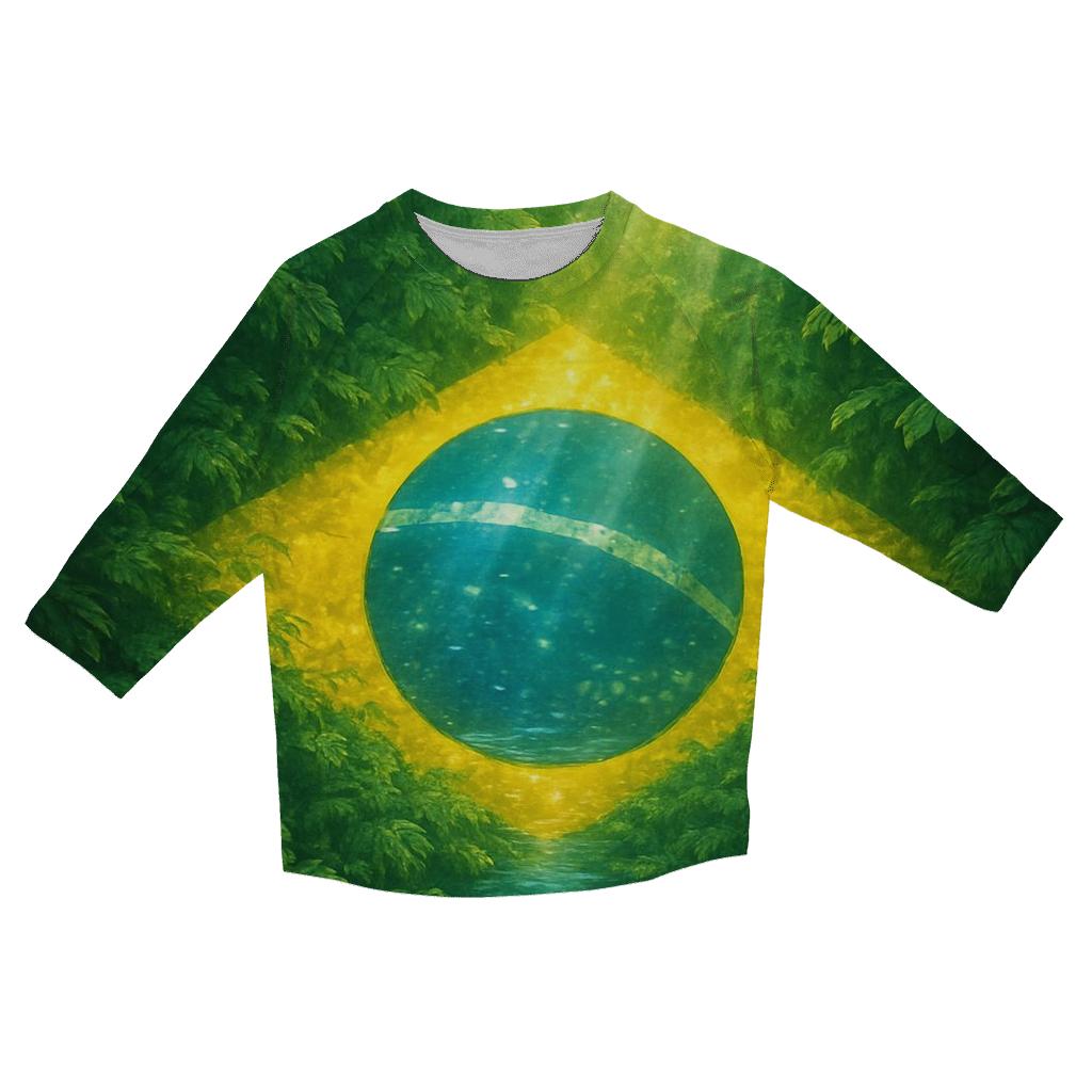 Forest Pulse Brazil custom 3/4 sleeve shirts