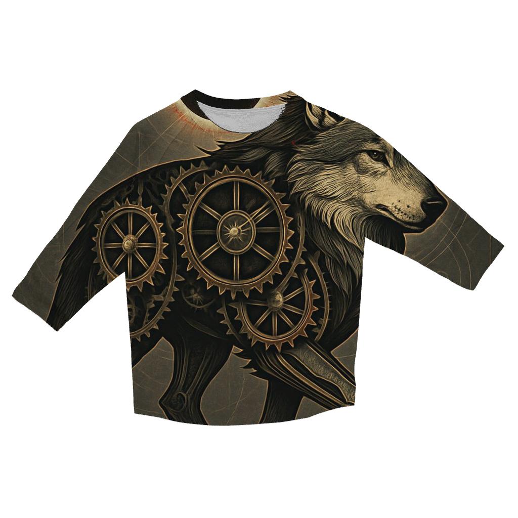 Clockwork Eclipse Wolf trendy 3/4 sleeve tops
