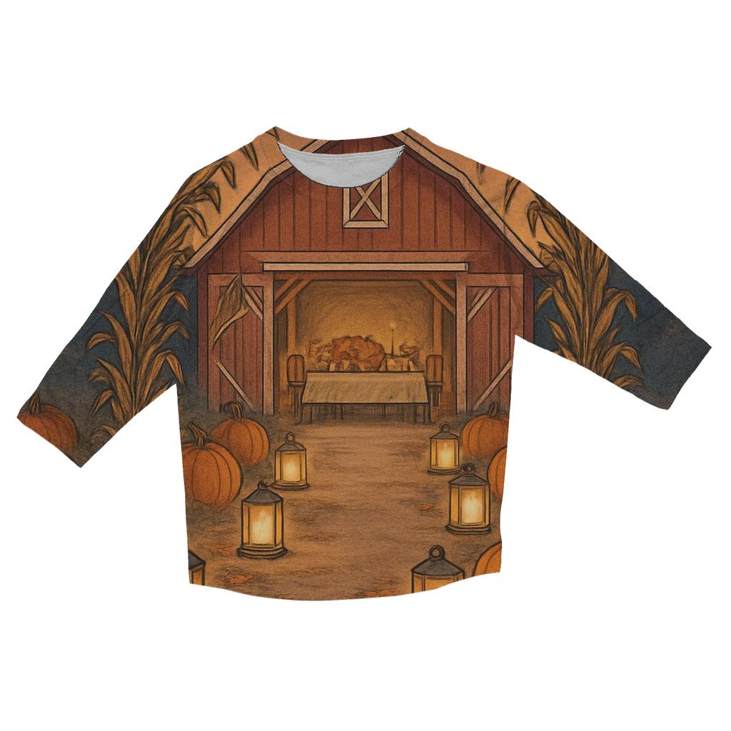 Lantern Path To The Barn Feast personalized 3/4 sleeve tees