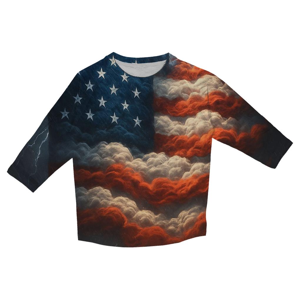 Stormfront Stripes Lightning trendy 3/4 sleeve tops