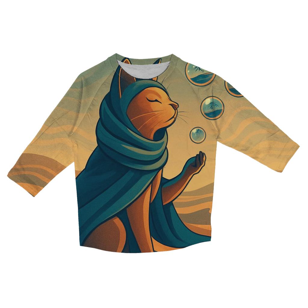 Desert Mirage Nomad Cat printed three quarter sleeve shirts