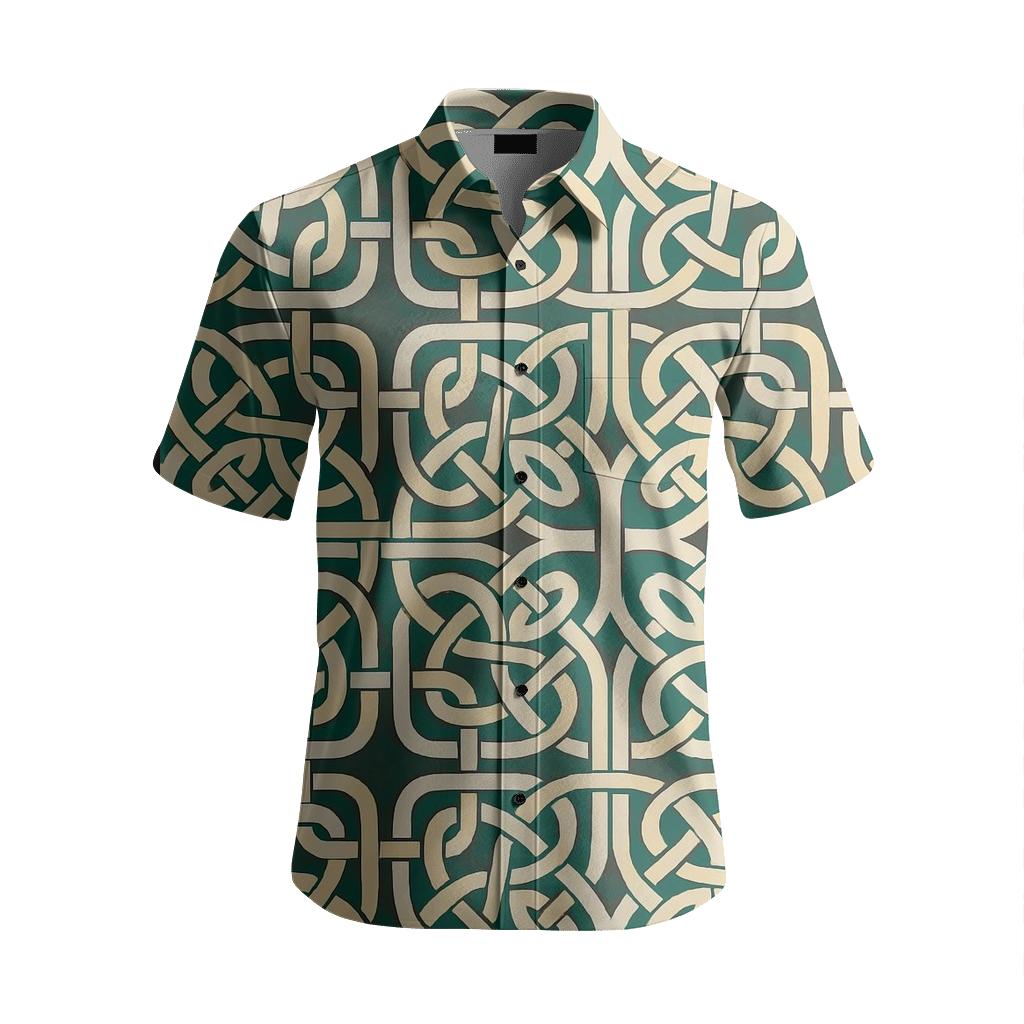 Celtic Insular Knot Quatrefoil Labyrinth branded embroidered shirts