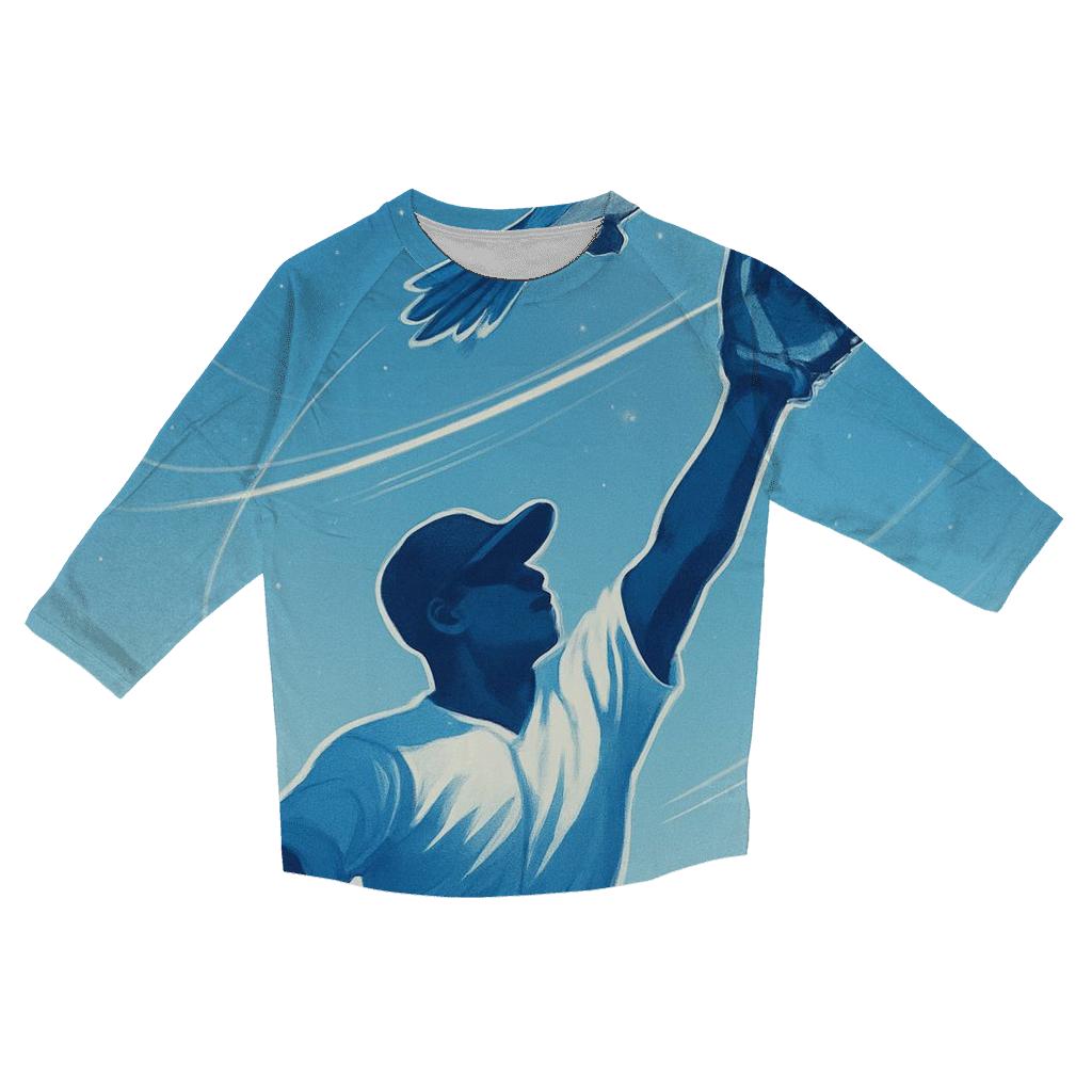 Orbiting Catch With Blue Jays Skyfield trendy 3/4 sleeve tops