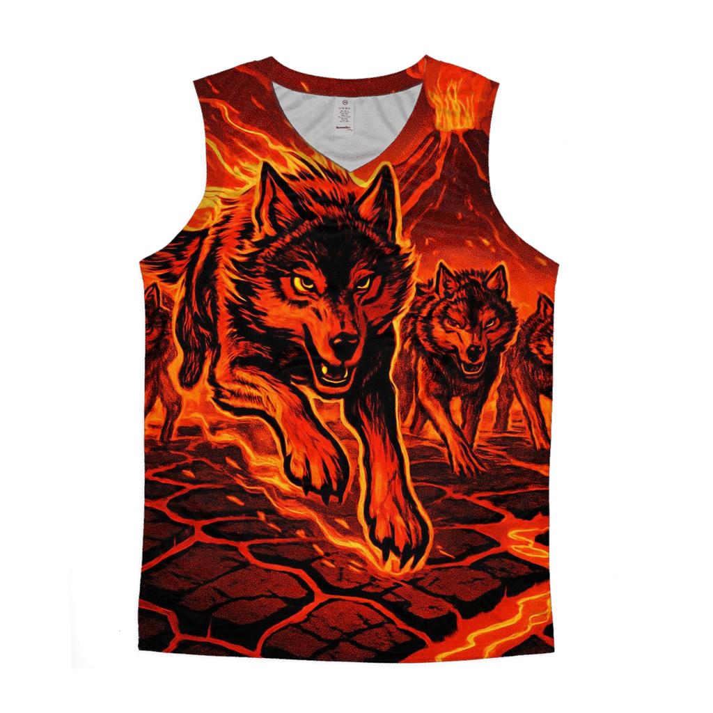 Volcanic Ember Pack Charge graphic print tank tops