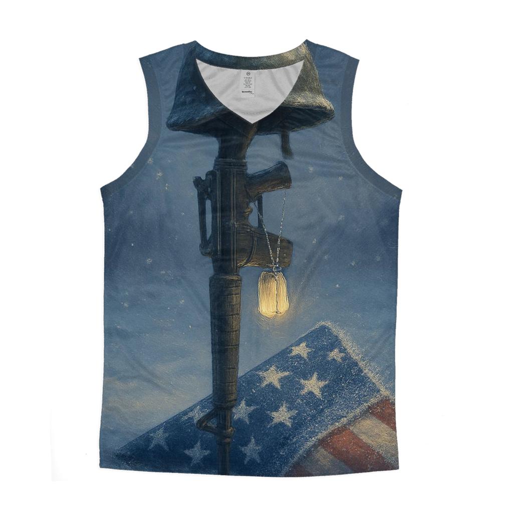 Memorial Lantern In Flag Frost trendy fitted tank tops