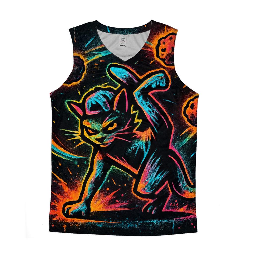 Graffiti Meteor Breakdancer Cat trendy fitted tank tops