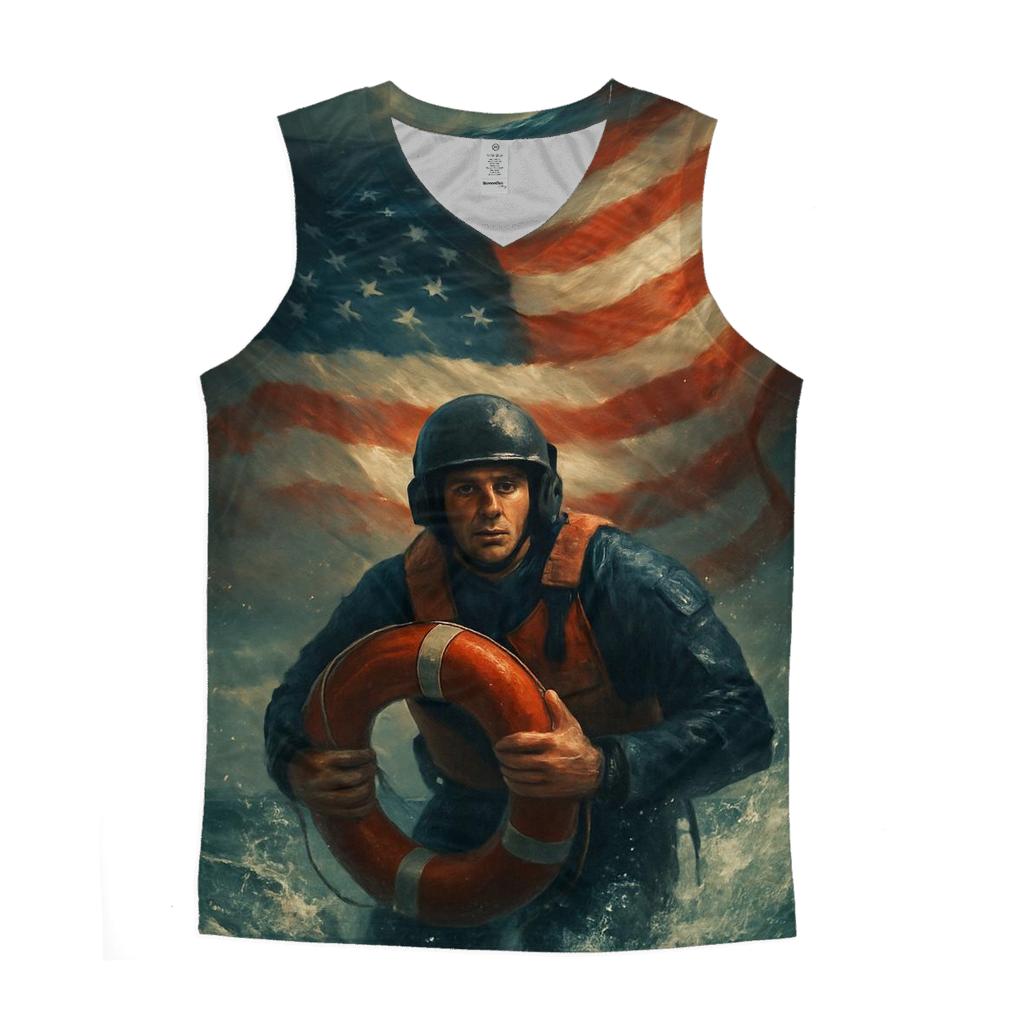 Coast Guard Dawn Rescue Banner cotton sleeveless tops