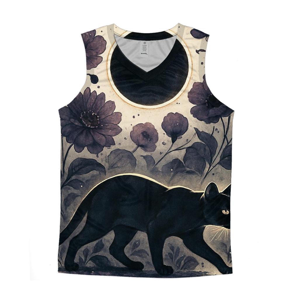 Garden Eclipse Prowler Cat graphic print tank tops