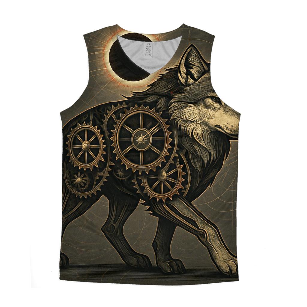 Clockwork Eclipse Wolf casual summer tank tops