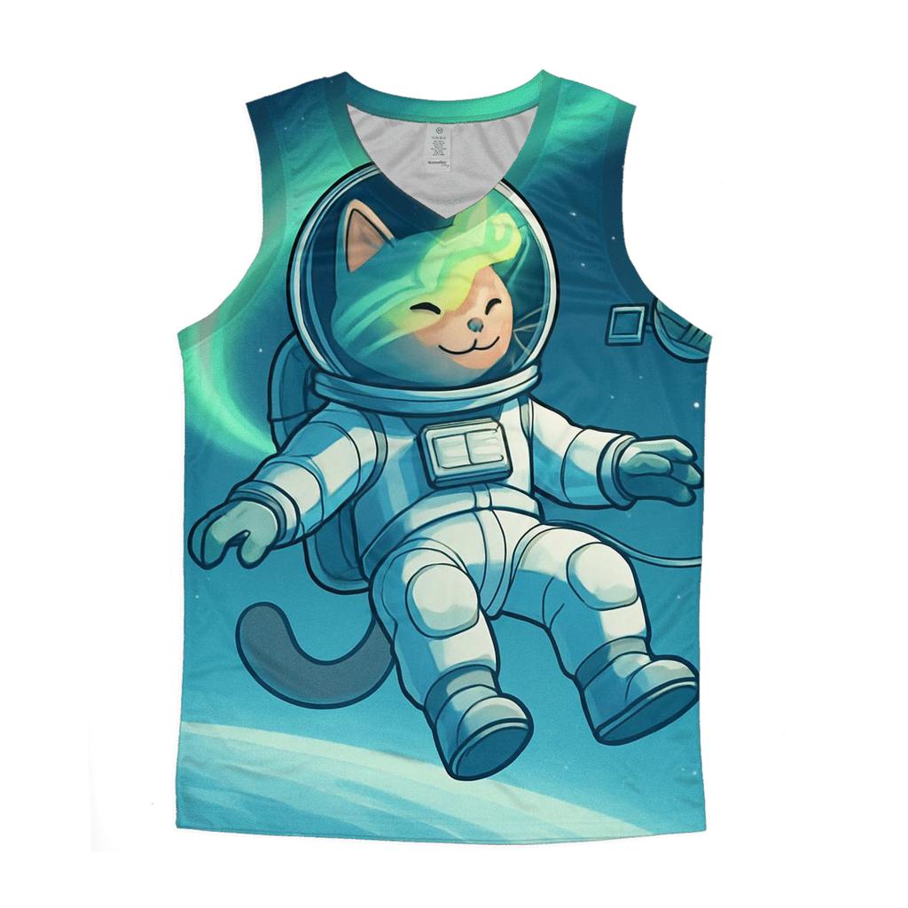 Polar Aurora Astronaut Cat stylish racerback tanks