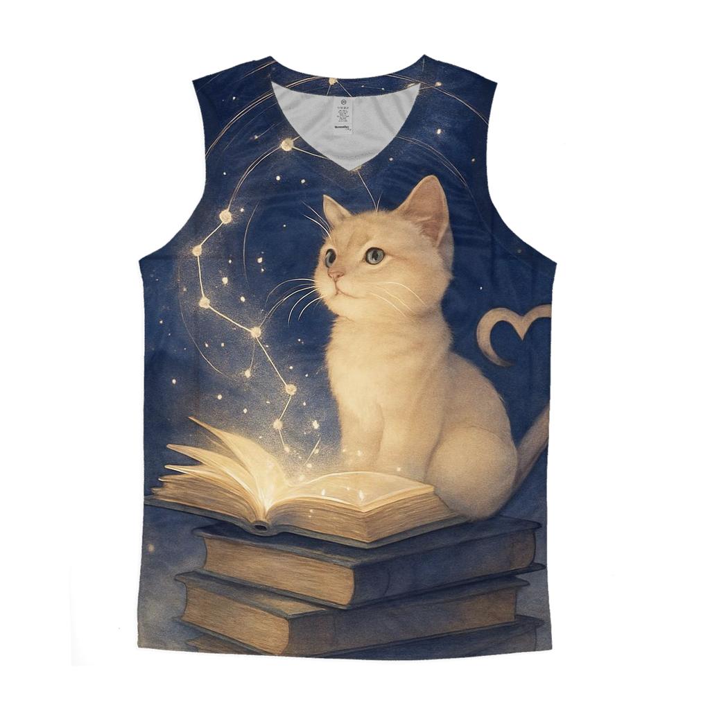 Starlit Library Purr Oracle cotton sleeveless tops