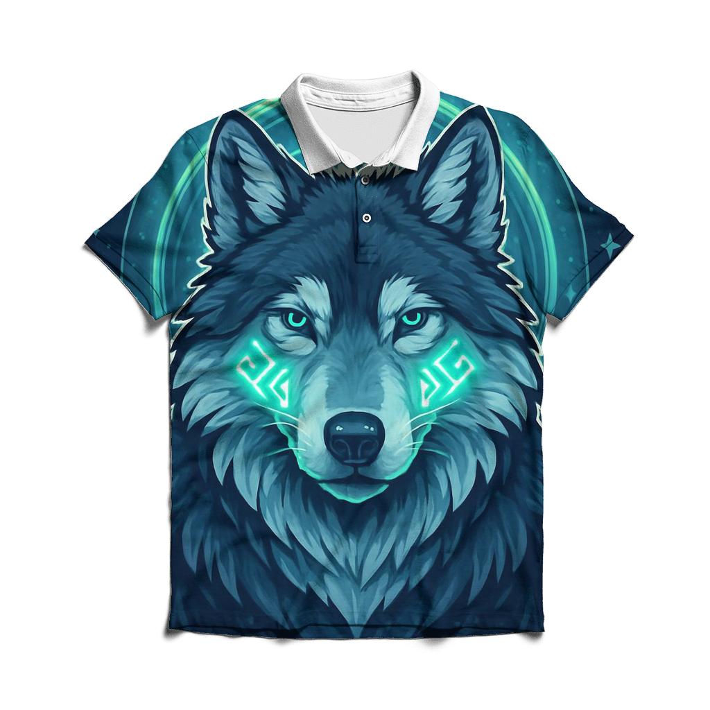 Aurora Rune Sentinel Wolf branded logo polo shirts