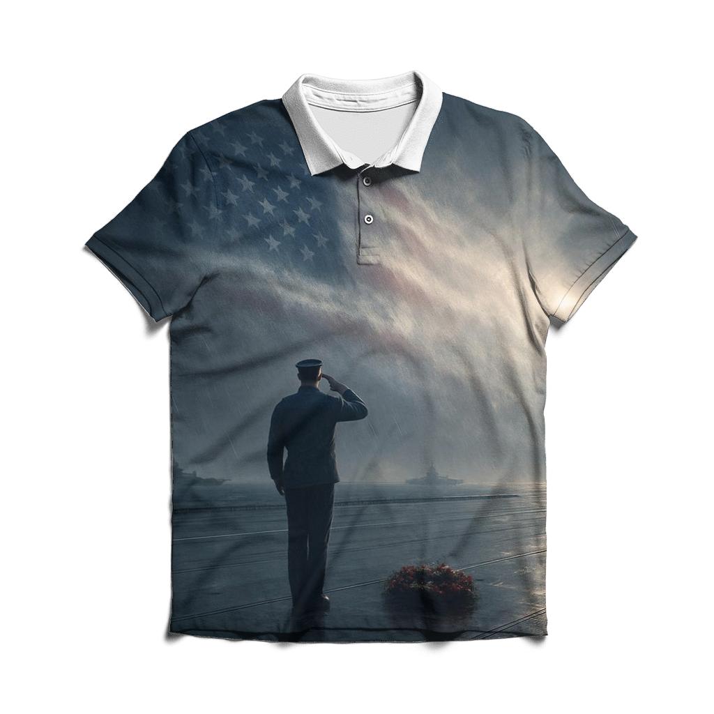 Liberty Beacon Over Silent Sea branded logo polo shirts