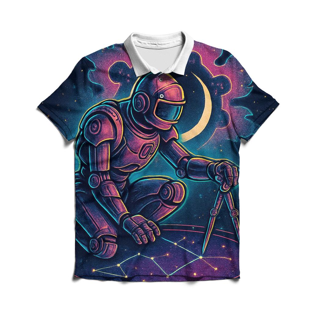 Clockwork Nebula Cartographer embroidered polo tops