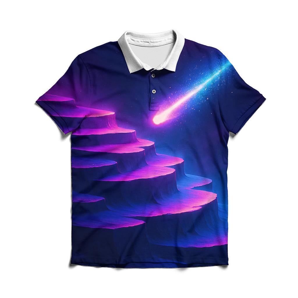 Neon Comet Terraces custom polo shirts