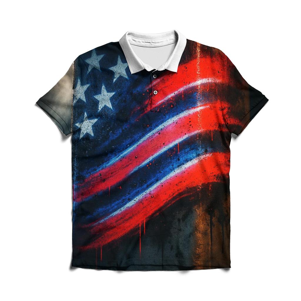 Graffiti Flag Overpass Roar casual sports polo shirts