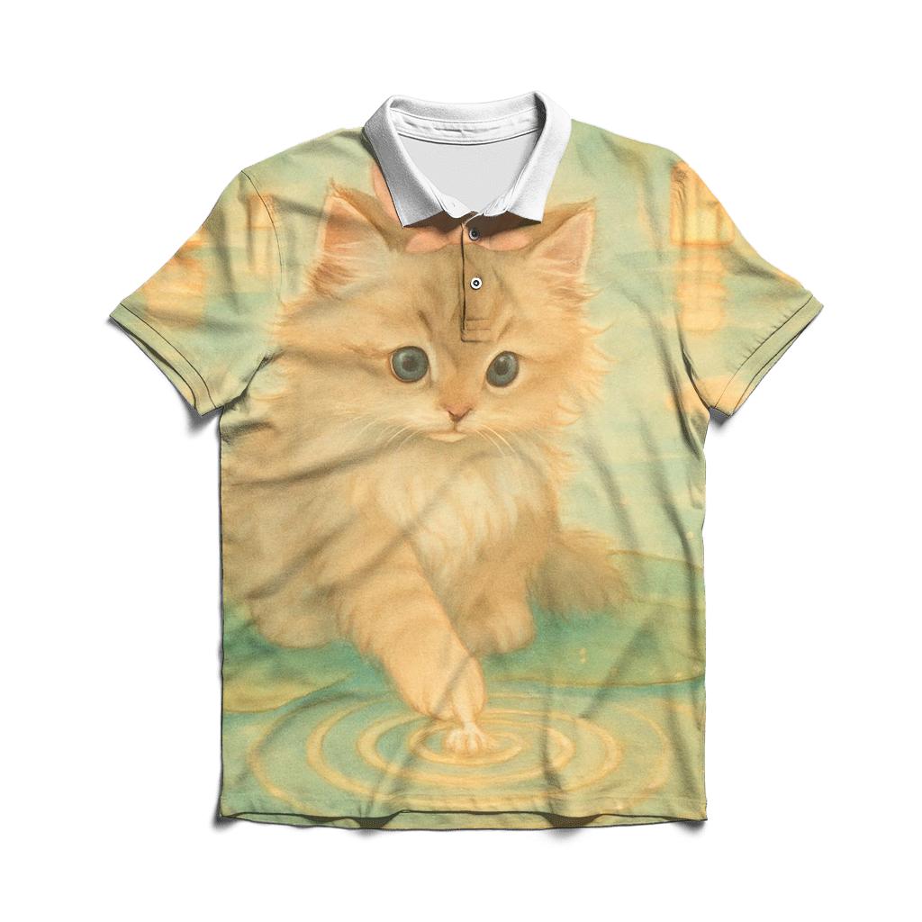 Lantern Lake Lotus Cat designer slim fit polos